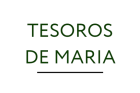 Logotipo minimalista con el texto 'TESOROS DE MARIA' en letras mayúsculas de color verde oscuro sobre fondo blanco.